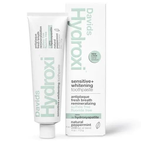 Davids Hydroxi Fluoride Free Nano Hydroxyapatite Toothpaste for Remineralizing Enamel & Sensitive Relief Whitening Antiplaque SLS Free Natura – image 1