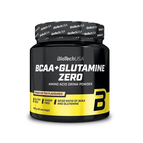 BiotechUSA BCAA + Glutamine zero peach ice tea 480 gr Orange – image 1