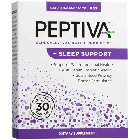 Peptiva, Clinically Validated Probiotics + Sleep Support, 30 Vegetarian Capsules – image 1