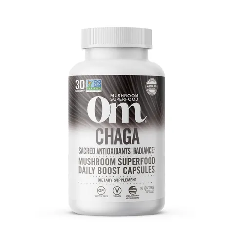 Om Mushrooms, Chaga, 667 mg, 90 Vegetable Capsules – image 1