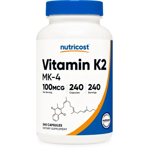 Nutricost, Vitamin K2, 100 mcg, 240 Capsules – image 1