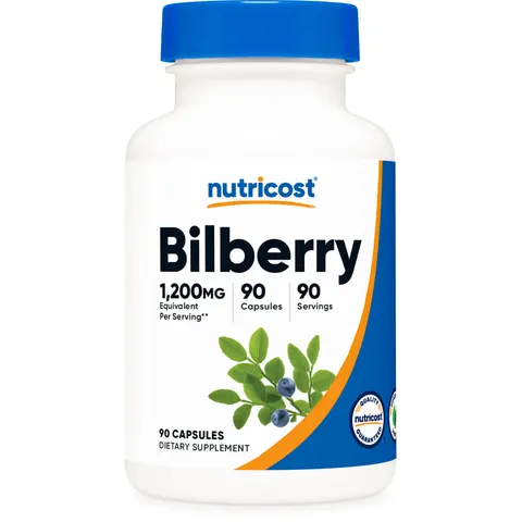 Nutricost, Bilberry, 1,200 mg, 90 Capsules – image 1