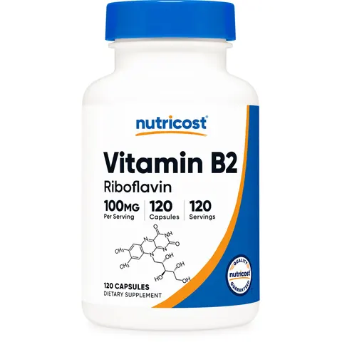Nutricost, Vitamin B2, 100 mg, 120 Capsules – image 1
