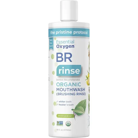 Essential Oxygen, BR Organic Mouthwash Rinse, Peppermint, 473ml – image 1