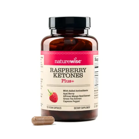 NatureWise, Raspberry Ketones Plus+, 120 Vegetarian Capsules – image 1