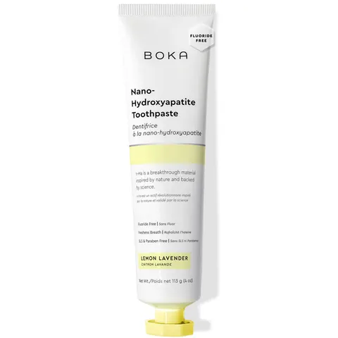 Boka Fluoride Free Toothpaste- Nano Hydroxyapatite Remineralizing Sensitive Teeth Whitening - Dentist Recommended for Adult Kids Oral Care- Lemon – image 1