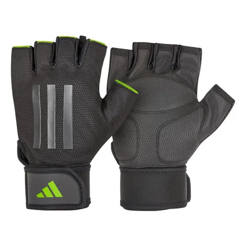Adidas Half Finger Weight Lifting Gloves - M – Green – image 1