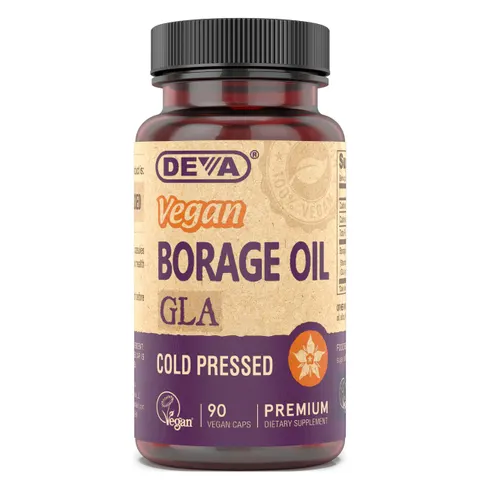 Deva, Premium Vegan Borage Oil, GLA, 90 Vegan Caps – image 1