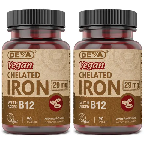 Deva, Vegan, Chelated Iron, 29 mg, 90 Tablets – image 1
