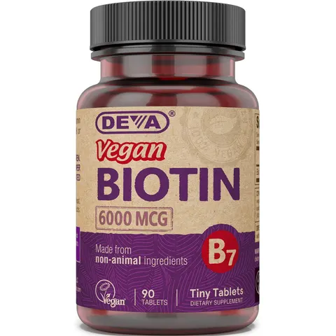 Deva, Vegan Biotin, 6,000 mcg , 90 Tablets – image 1