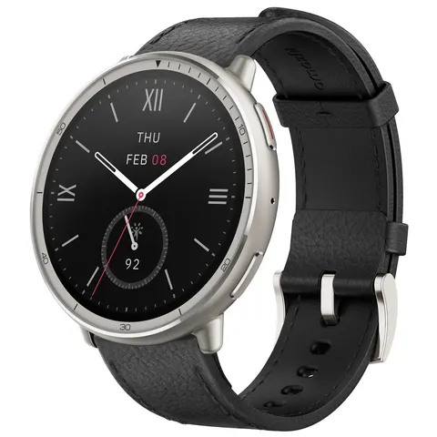 Active 2 Round Premium, HYROX-Modus, Black Leather Smartwatch – Bild 1