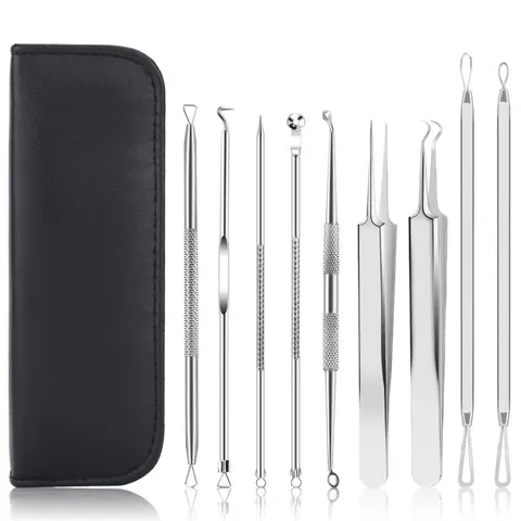 INF Mitesser-Entferner-Kit mit 10 Teilen Edelstahl – Bild 1