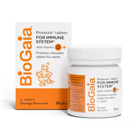 Protectis Probiotic Tablets with Vitamin D3, Orange Flavoured, 30 Tablets – image 1
