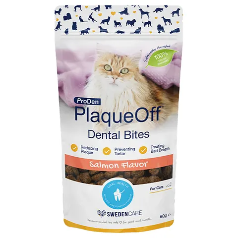 Proden Plaqueoff Dental Bites Cat Salmon (60g) – image 1