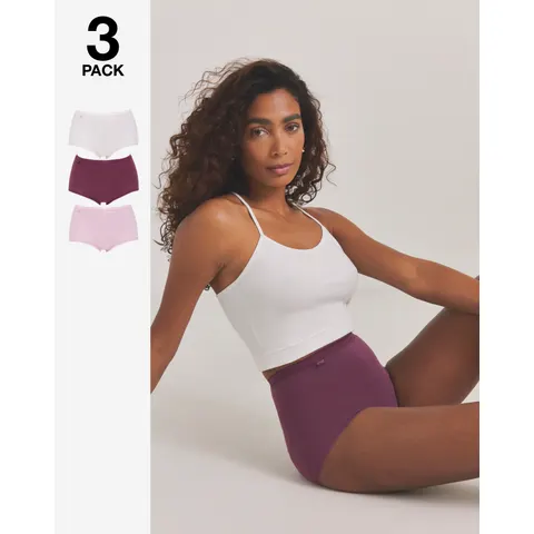 Sloggi 3Pk Basic Maxi Briefs Plum Multi – image 1