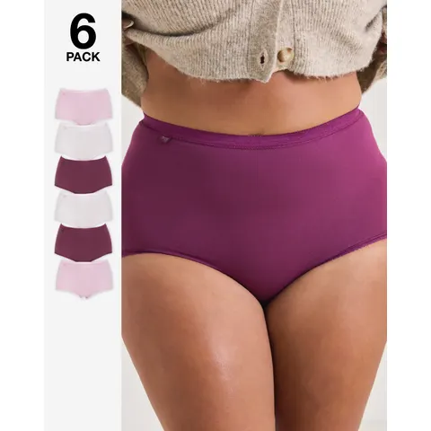 Sloggi 6Pk Basic Maxi Briefs Plum Multi – image 1