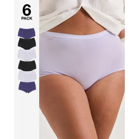 Sloggi 6Pk Basic Maxi Briefs Lilac Multi – image 1
