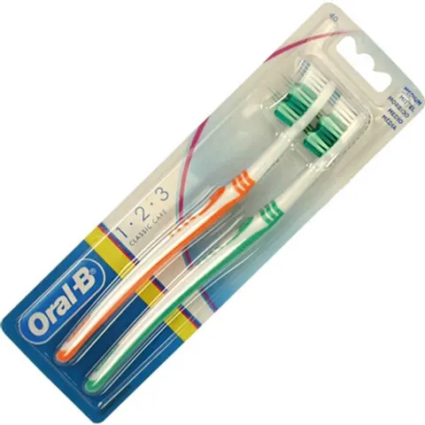 Oral-B Classic Care Twin Toothbrushes- Medium – image 1