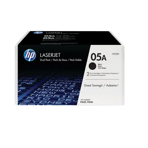 HP 05A 2er-Pack Schwarz Original LaserJet Tonerkartuschen – Bild 1