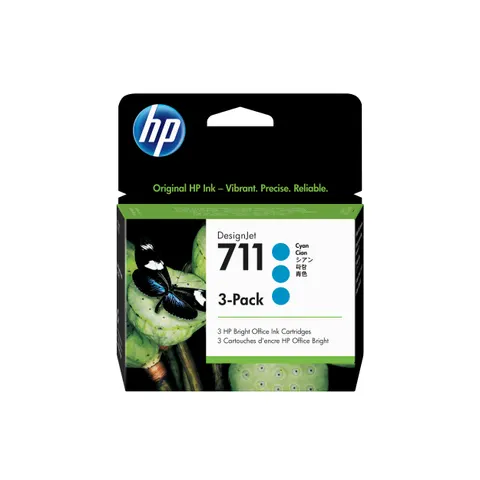 HP 711 3x Cyan Tintenpatrone – Bild 1