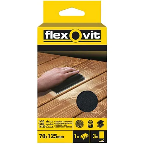 Flexovit Hook and Loop Sanding Block – image 1
