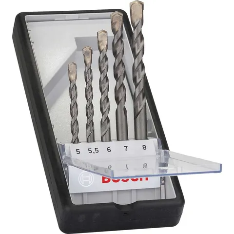 Bosch 5 Piece Silver Percussion Masonry Drill Bit Set – image 1