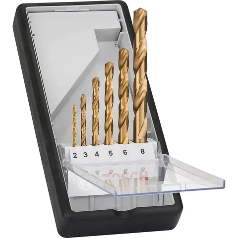 Bosch Robust Line 6 Piece HSS-TiN Drill Bit Set – image 1