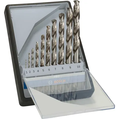 Bosch PRO Robust Line 10 Piece HSS-G Drill Bit Set – image 1