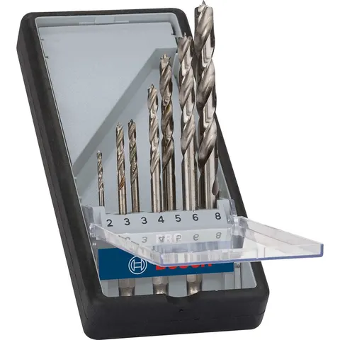 Bosch PRO Robust Line 7 Piece HSS Hex Shank Brad Point Drill Set – image 1