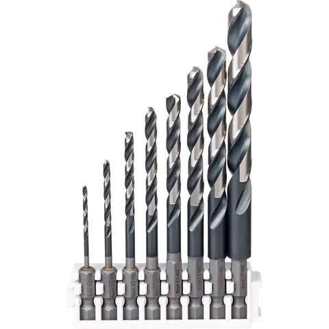 Bosch 8 Piece Impact Control Hex Shank HSS Drill Bit Set – image 1