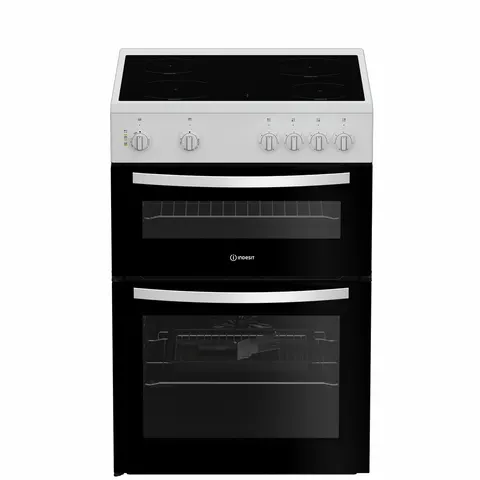 Indesit IDE6VMW 60cm Double Oven Electric Cooker - White – image 1