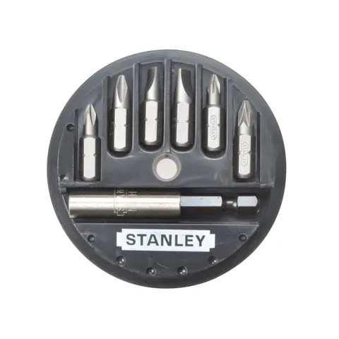 Stanley 7 Piece Slotted, Phillips and Pozi Insert Screwdriver Bit Set – image 1