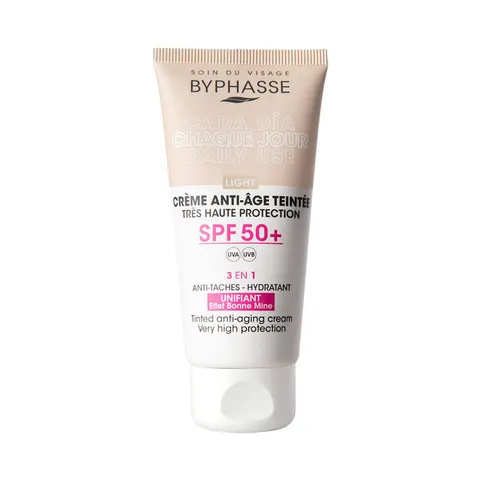 Byphasse Anti-Aging-Gesichtscreme mit Farbe SPF50+ 50 ml Light – Bild 1