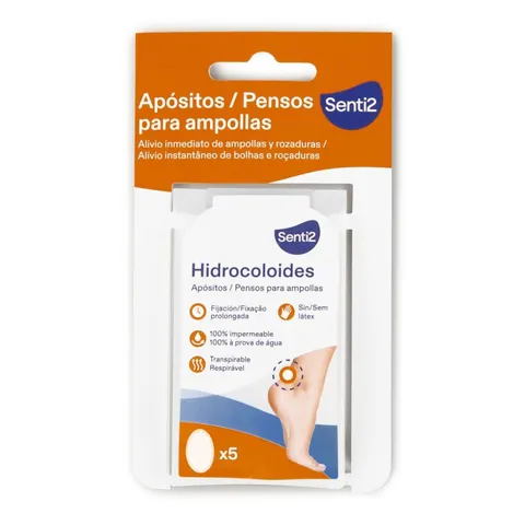 Senti2 Apósitos hidrocoloides para ampollas 5 u – imagen 1
