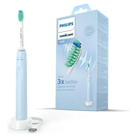 Philips 2100 series HX3651 Zahnbürste, Hellblau – Bild 1