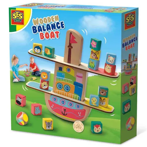 SES Creative Wooden Balance Boat – image 1