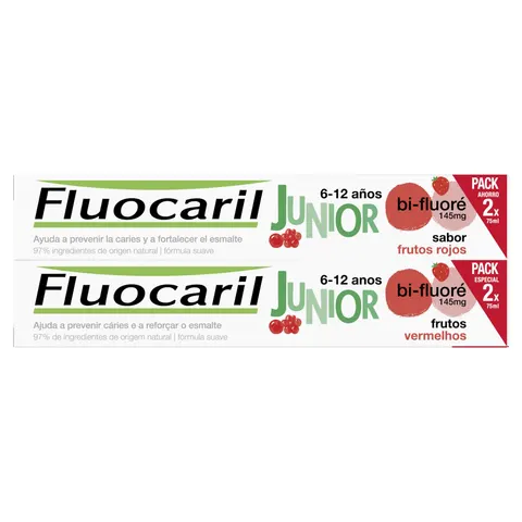 Fluocaril Junior Red Fruits Toothpaste 2 x 75 ml – image 1