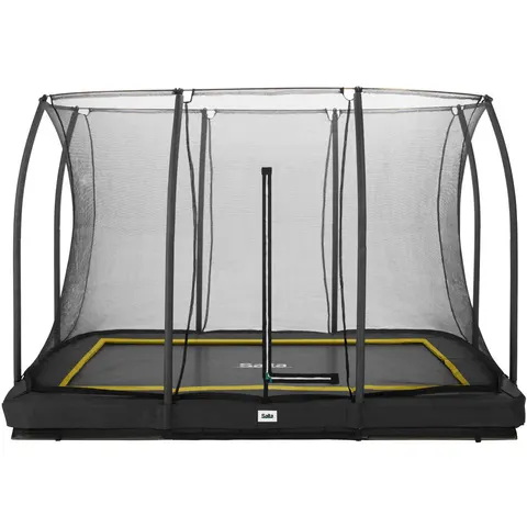 10ft x 7ft Salta Black Comfort Edition Inground Rectangular Trampoline with Enclosure – image 1