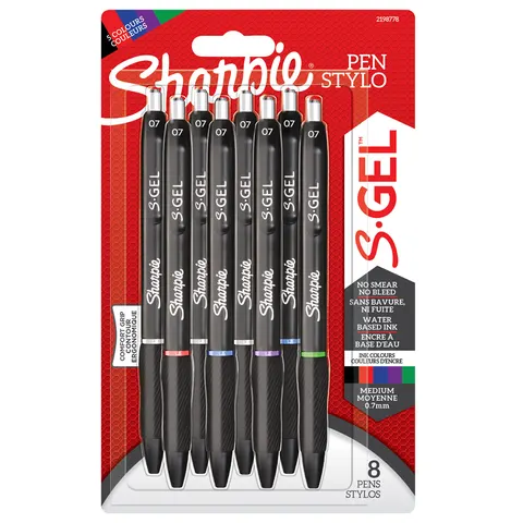 Sharpie S Gel Medium Point Pens Assorted Colours Pack of 8 – image 1