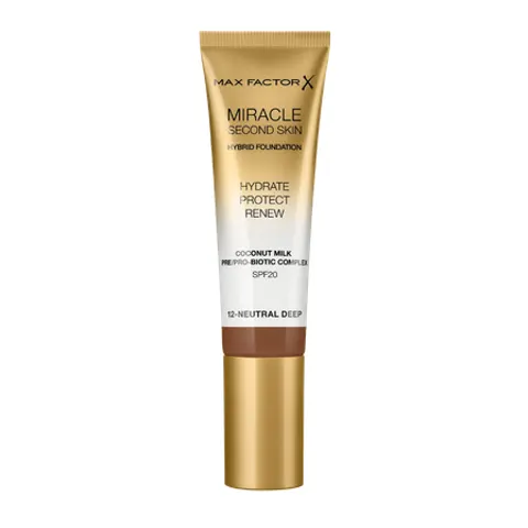 Max Factor Miracle Second Skin Hybrid SPF20 12 Neutral Deep Foundation - 30 ml – image 1
