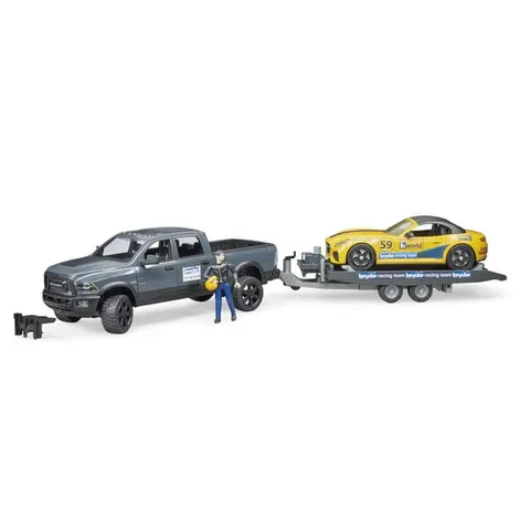 Furgoneta RAM con remolque y Roadster BRUDER – imagen 1