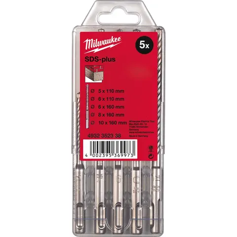 Milwaukee 5 Piece SDS Plus Masonry Drill Bit Set – image 1
