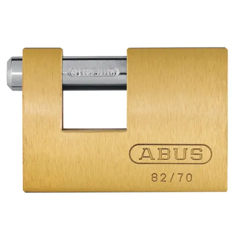 ABUS Mechanical 82/70Mm Monoblock Brass Shutter Padlock – image 1