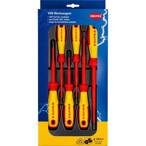 Knipex 6 Piece VDE Insulated Screwdriver Set – 002012V02 – image 1