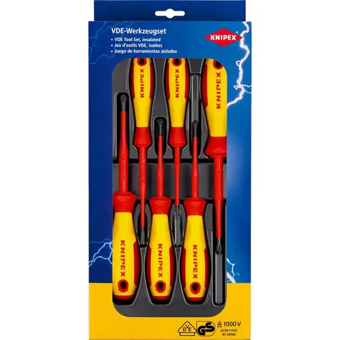 Knipex 6 Piece VDE Insulated Screwdriver Set – 002012V04 – image 1