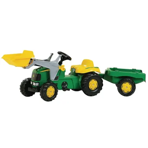 Rolly Toys John Deere Tractor with Front Loader & Trailer Ride On - Multicolour – image 1