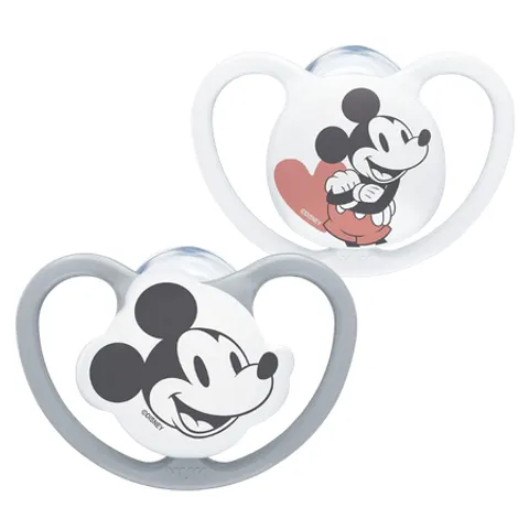 NUK Disney Space Soothers 0-6m Grey 2Pk – image 1