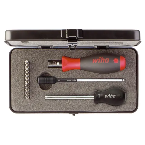 Wiha TorqueVario-S Torque Screwdriver and 10 Piece Bit Set – image 1