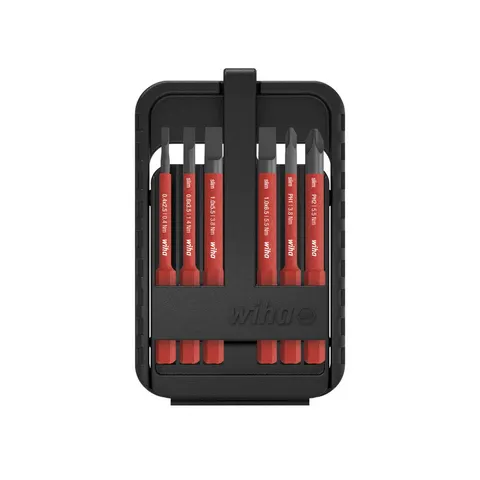 Wiha Slimbit Electric 7 Piece Slotted and Phillips Screwdriver Bit Set – image 1