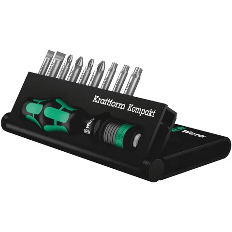 Wera 10 Piece Kraftform Kompakt Screwdriver Bit Set – image 1